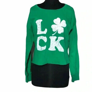 Grayson Threads Luck Cropped Sweatshirt Size L